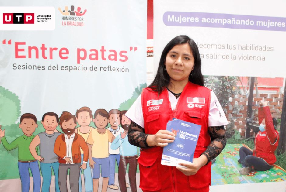 Campaña informativa en UTP Huancayo sobre los servicios del Programa Nacional Aurora del Ministerio de la Mujer y Poblaciones Vulnerables