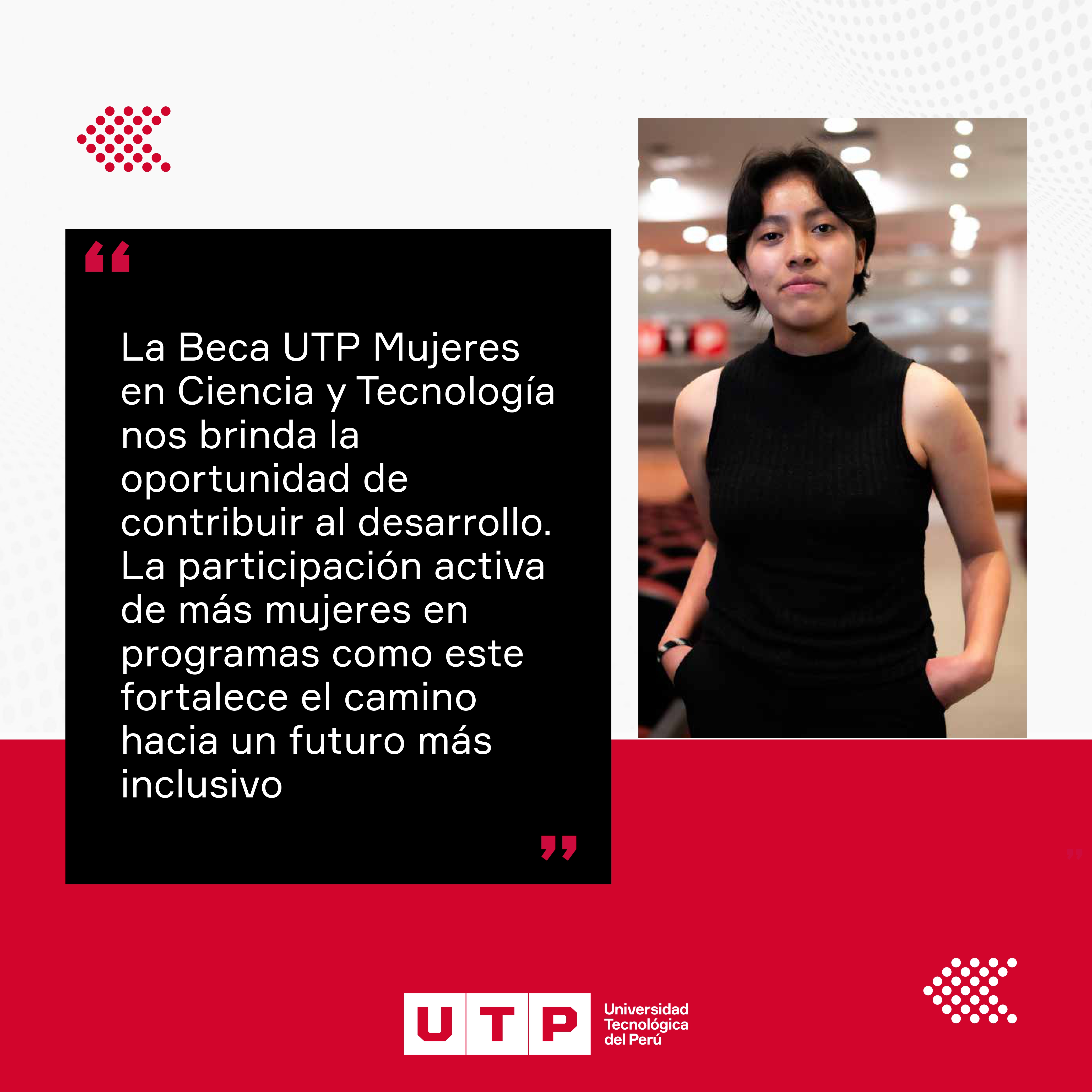 Conoce a la beneficiaria de la Beca UTP Mujeres en Ciencia y Tecnología del Campus UTP Huancayo