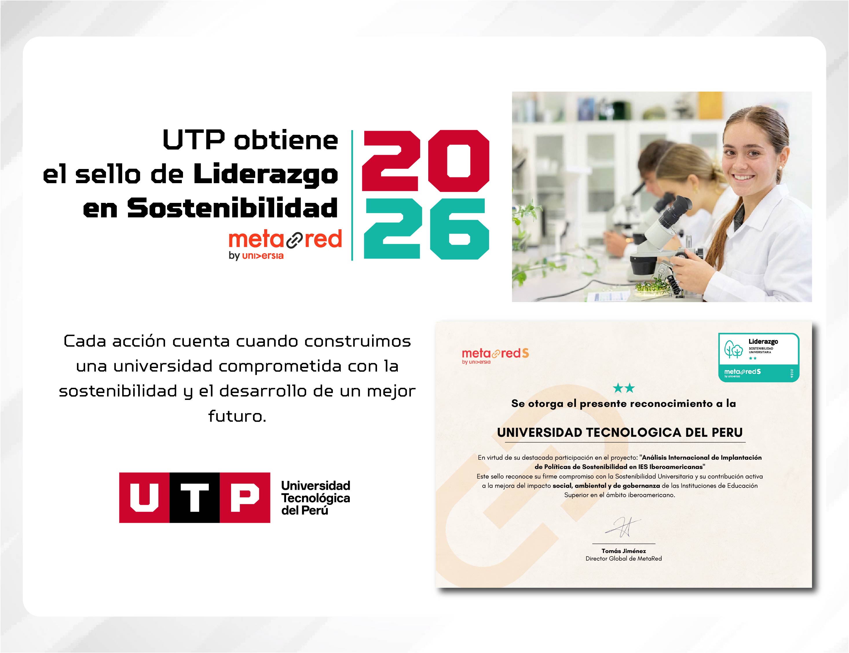 UTP obtiene sello de Liderazgo de MetaRedS