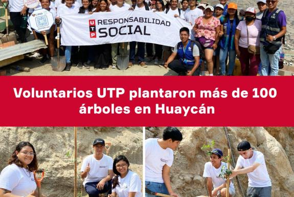 Estudiantes voluntarios del Campus UTP Lima Centro participaron en una jornada de arborización como parte del programa Lima Verde