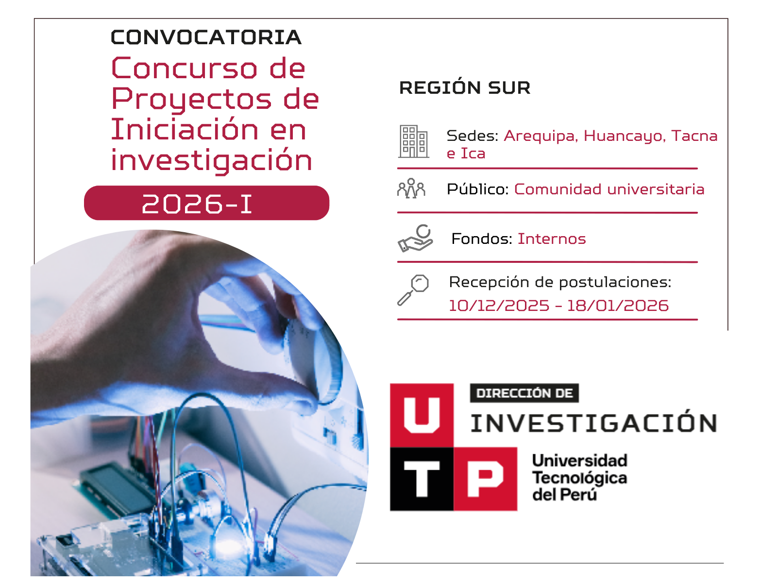 Proyectos de Investigación 2026 - I - Región Sur