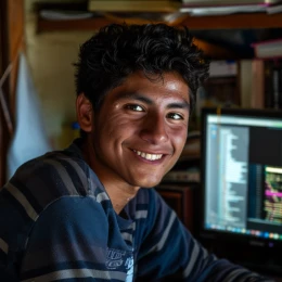 Joven estudiando Joven estudiando